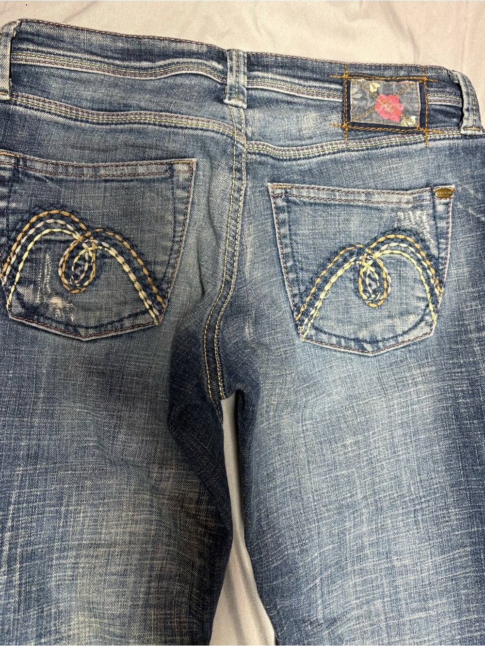 Mavi Women's Blue Boot Cut Jeans with Subtle Distressing - Picture 4 of 5
